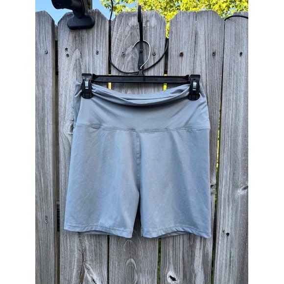 Unbranded Pants - Athletic Unbranded Biker Shorts Womens L/XL Blue Gray High Waisted Stretchy Yoga